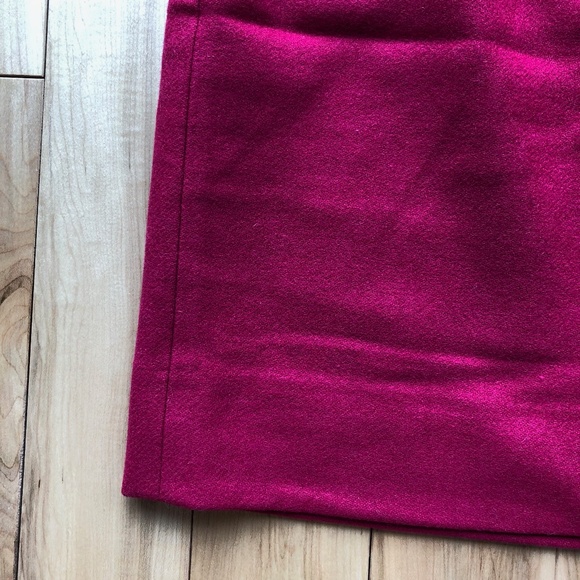j.‎ crew // classic felted wool fuchsia mini skirt - Picture 5 of 8